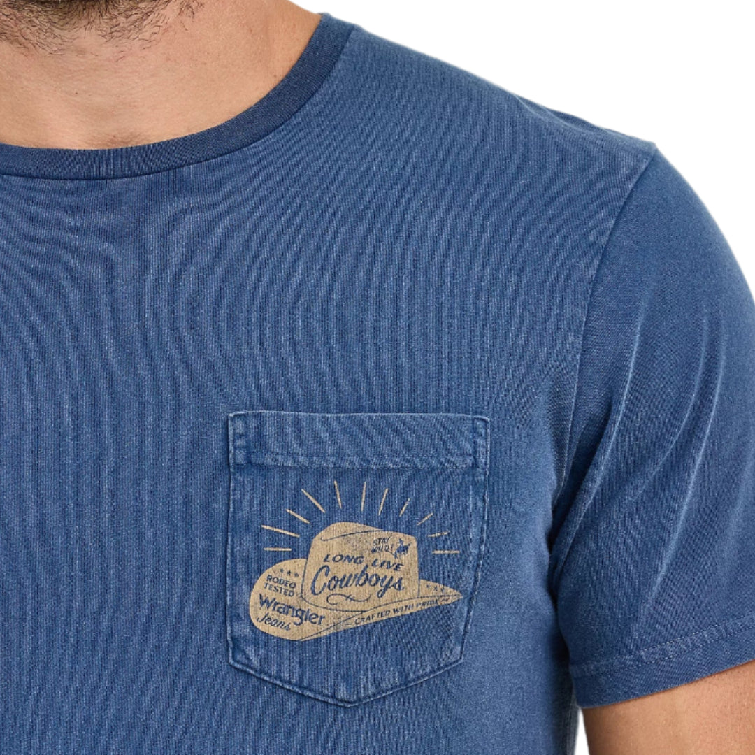 T-shirt Wrangler pour homme avec graphique au dos et poche