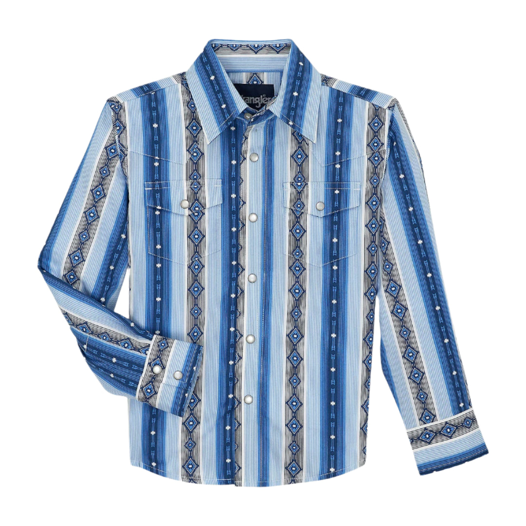 Chemise à manches longues à boutons-pression style western Checotah pour garçons Wrangler