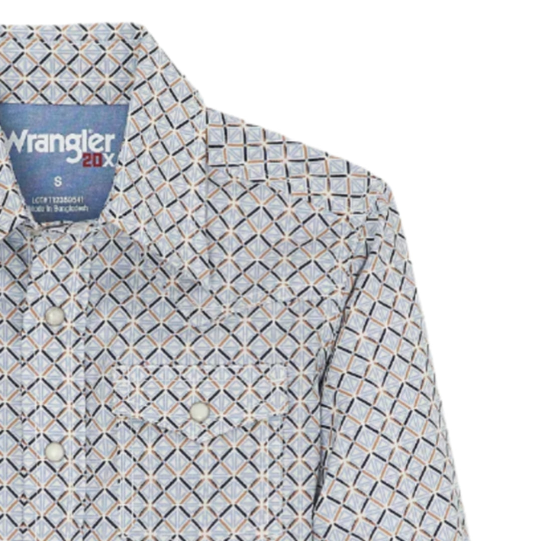 Chemise à boutons-pression à manches longues Wrangler 20X Advanced Comfort Western pour garçons