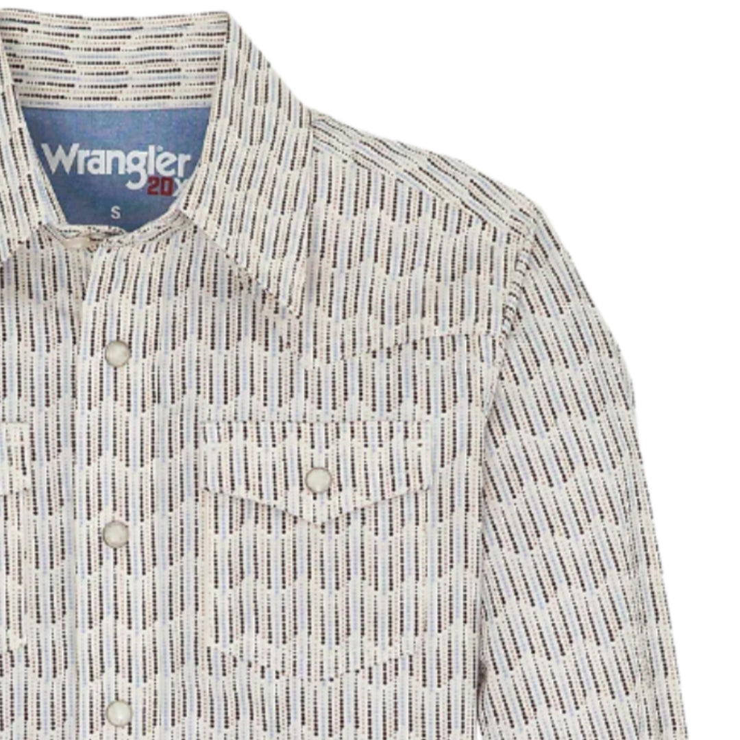 Chemise à boutons-pression à manches longues Wrangler 20X Advanced Comfort Western pour garçons