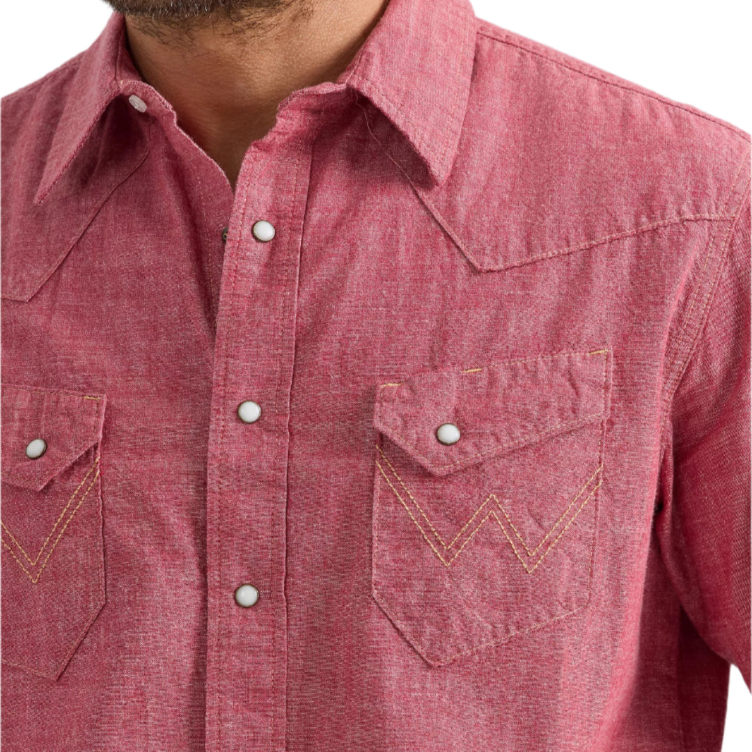 Chemise de travail Western à manches longues boutonnée style vintage Wrangler RIGGS pour homme