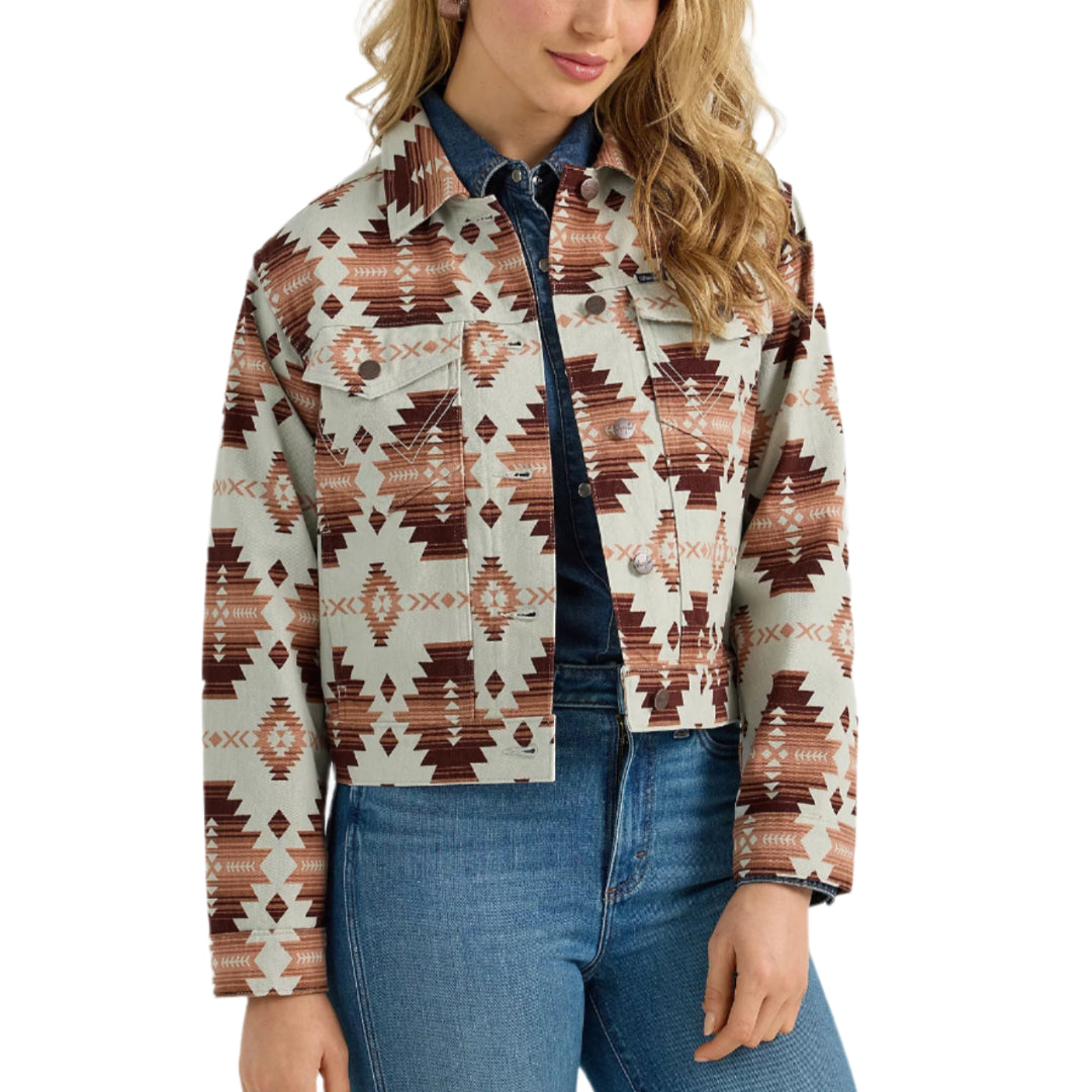 Wrangler Women's Western Printed Boyfriend Jacket