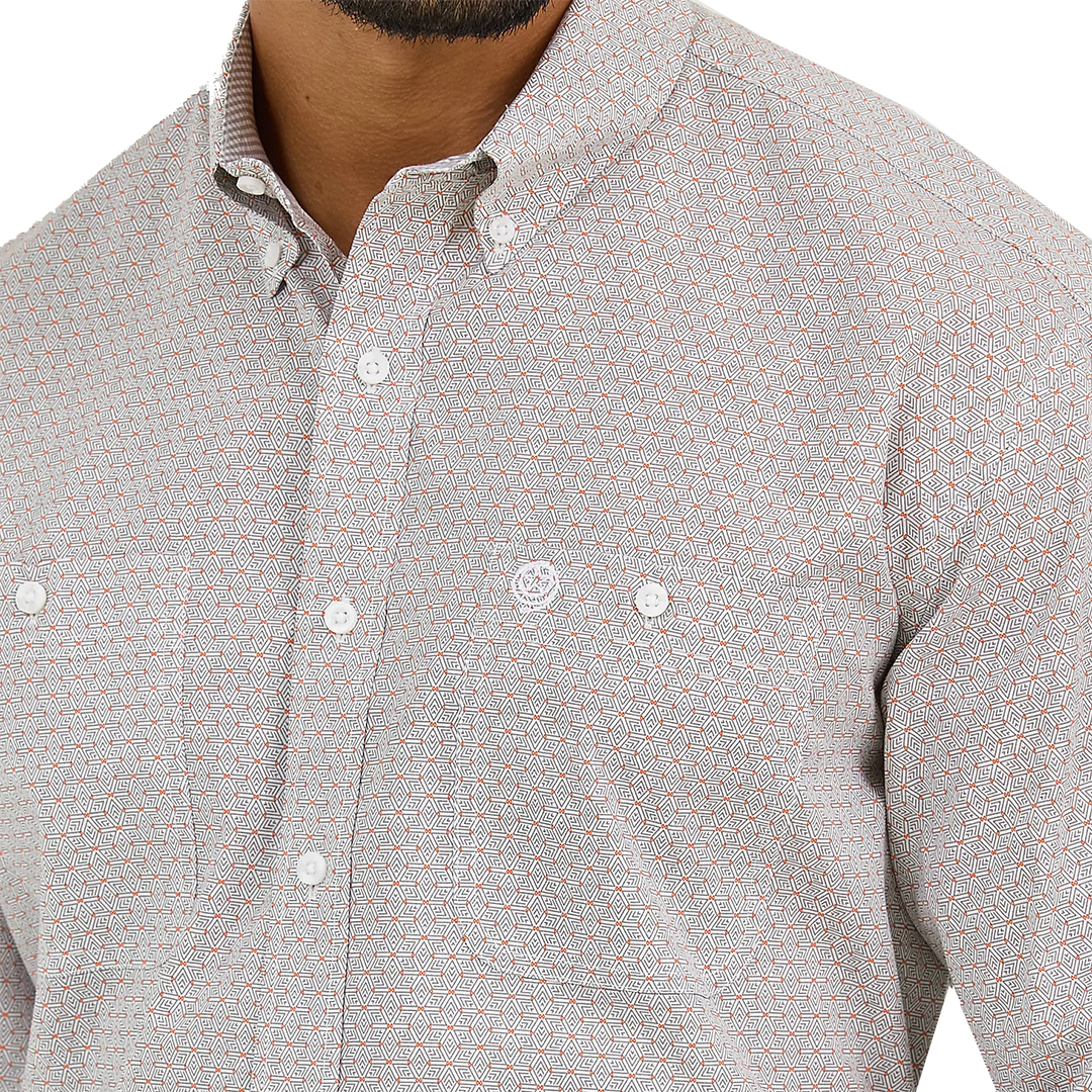 Wrangler Men's George Strait Printed Long Sleeve Button Shirt
