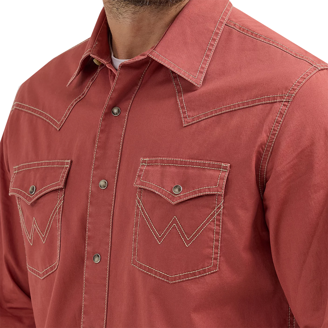 Chemise Western à Manches Longues à Boutons-Pression Retro Premium Wrangler pour Hommes