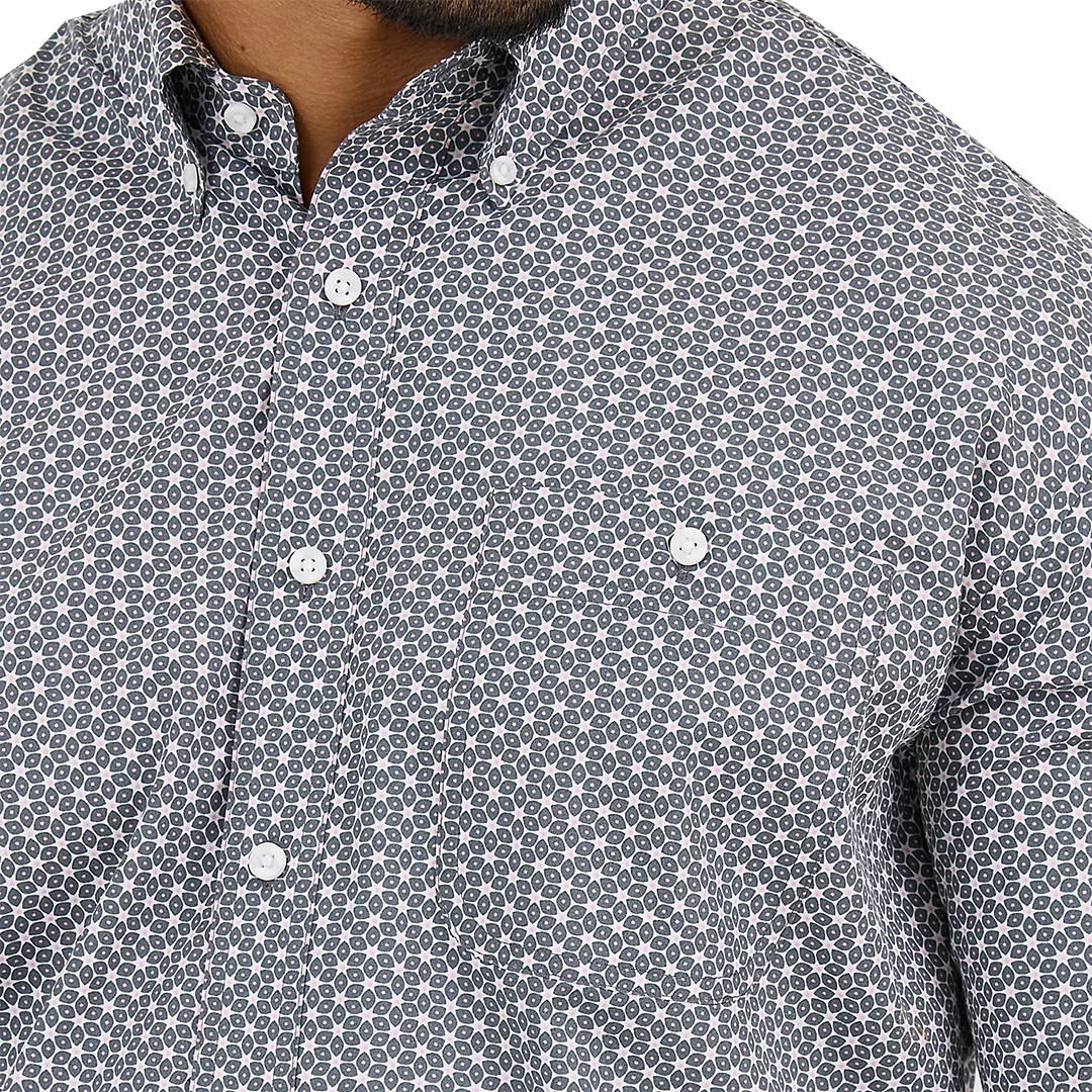 Wrangler Men's Bucking Cancer Long Sleeve Snap Shirt