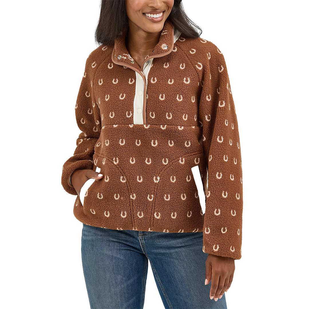 Wrangler Women's Retro Half-Snap Sherpa Pullover