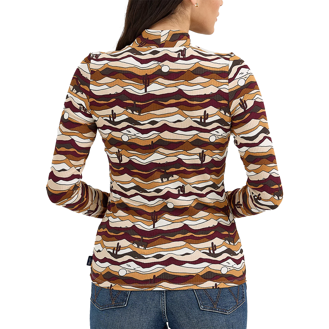 Chemisier à col montant imprimé western Wrangler pour femme