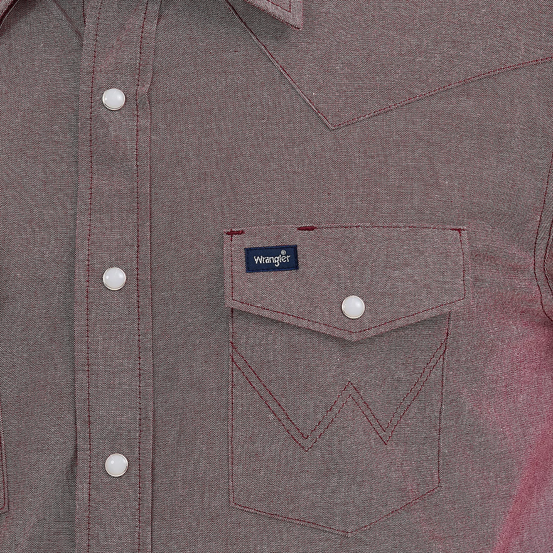 Wrangler Men's Cowboy Cut Long Sleeve Western Snap Chambray Workshirt