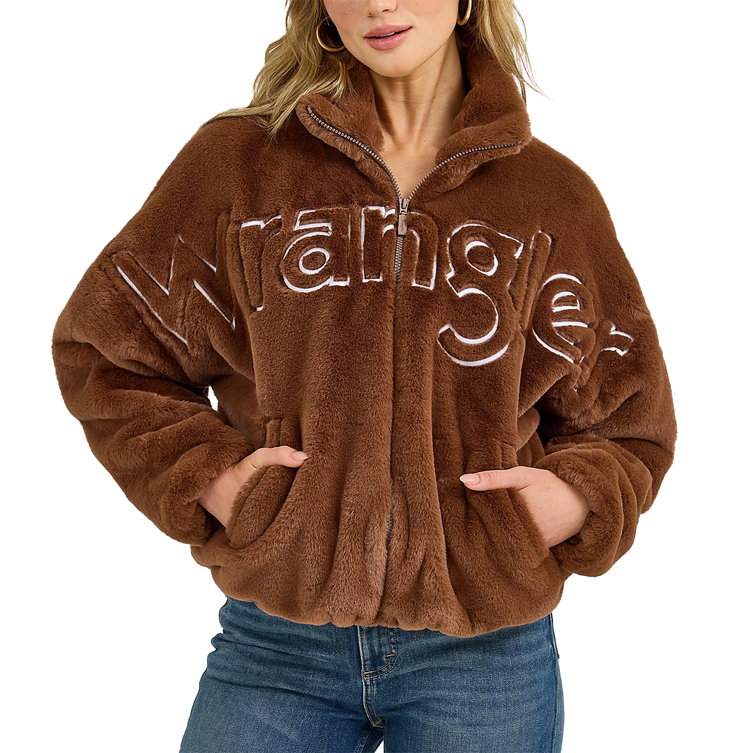 Wrangler Women's Logo Fuzzy Zip Jacket