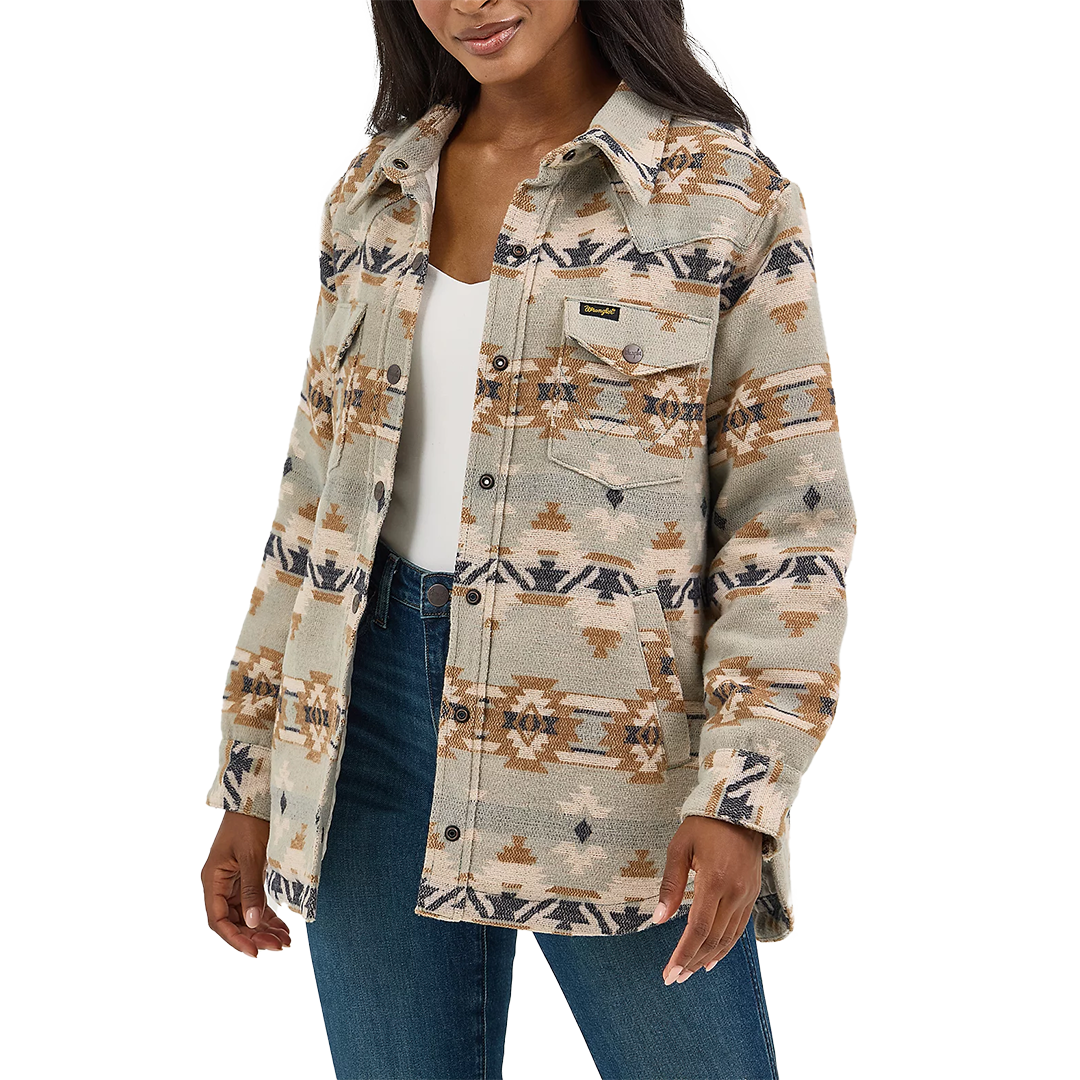 Wrangler Women's Quilt Lined Jacquard Shacket