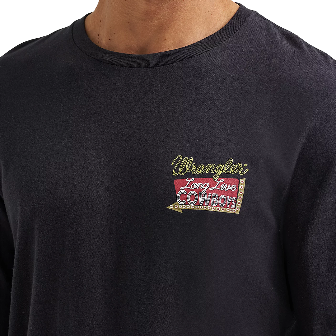 Wrangler Men's Cowboy Back Graphic Long Sleeve T-Shirt