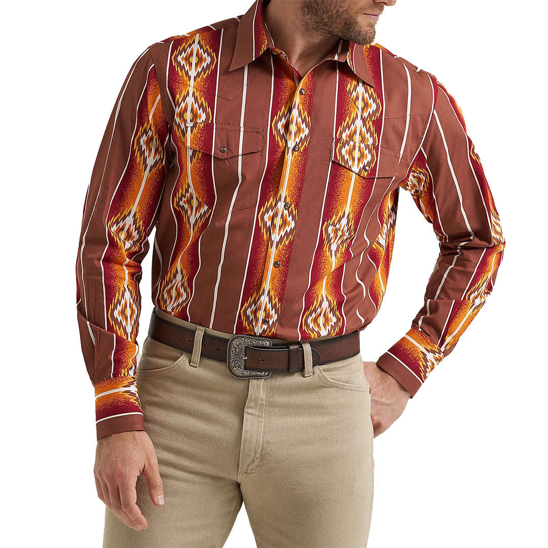 Wrangler Men's Checotah Long Sleeve Snap Shirt