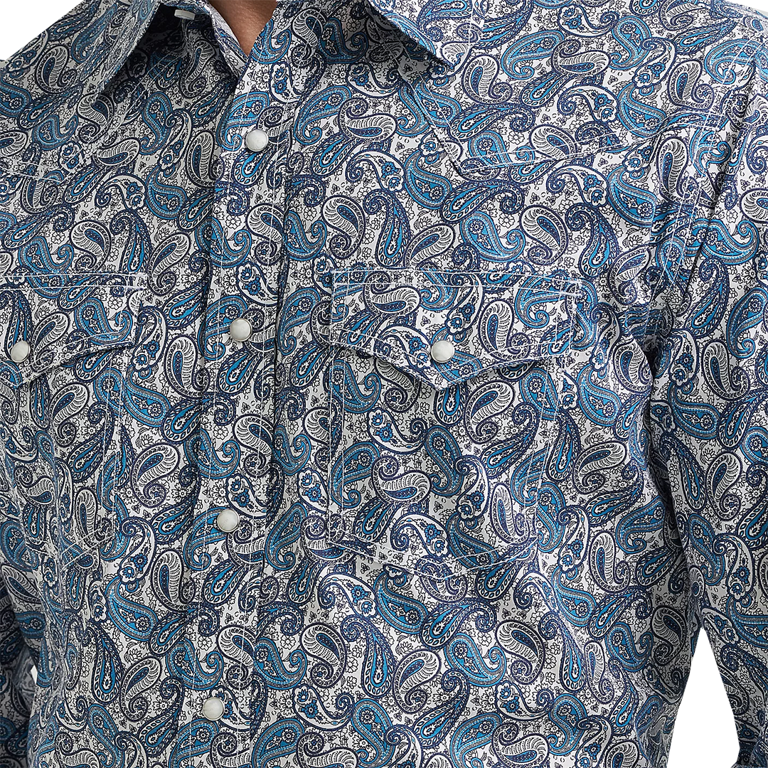 Chemise à manches longues boutonnée homme Wrangler 20X Competition Advanced Comfort motif cachemire