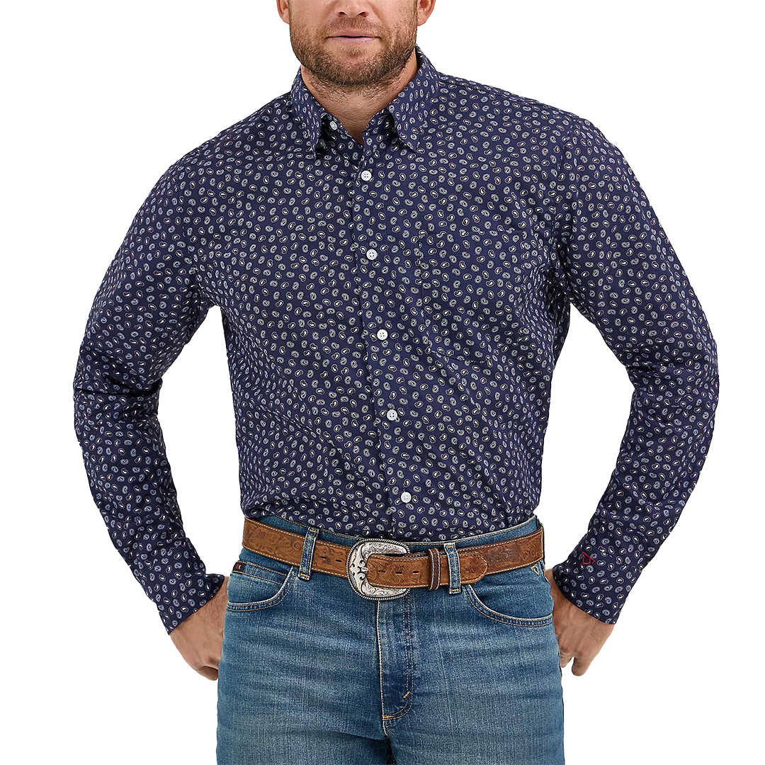 Wrangler Men's Cody Johnson Long Sleeve One Pocket Button Down Shirt