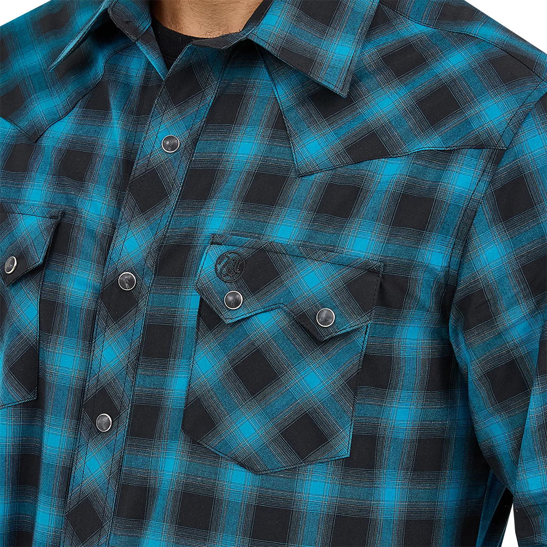 Chemise à manches longues à boutons-pression pour homme Wrangler Retro à carreaux