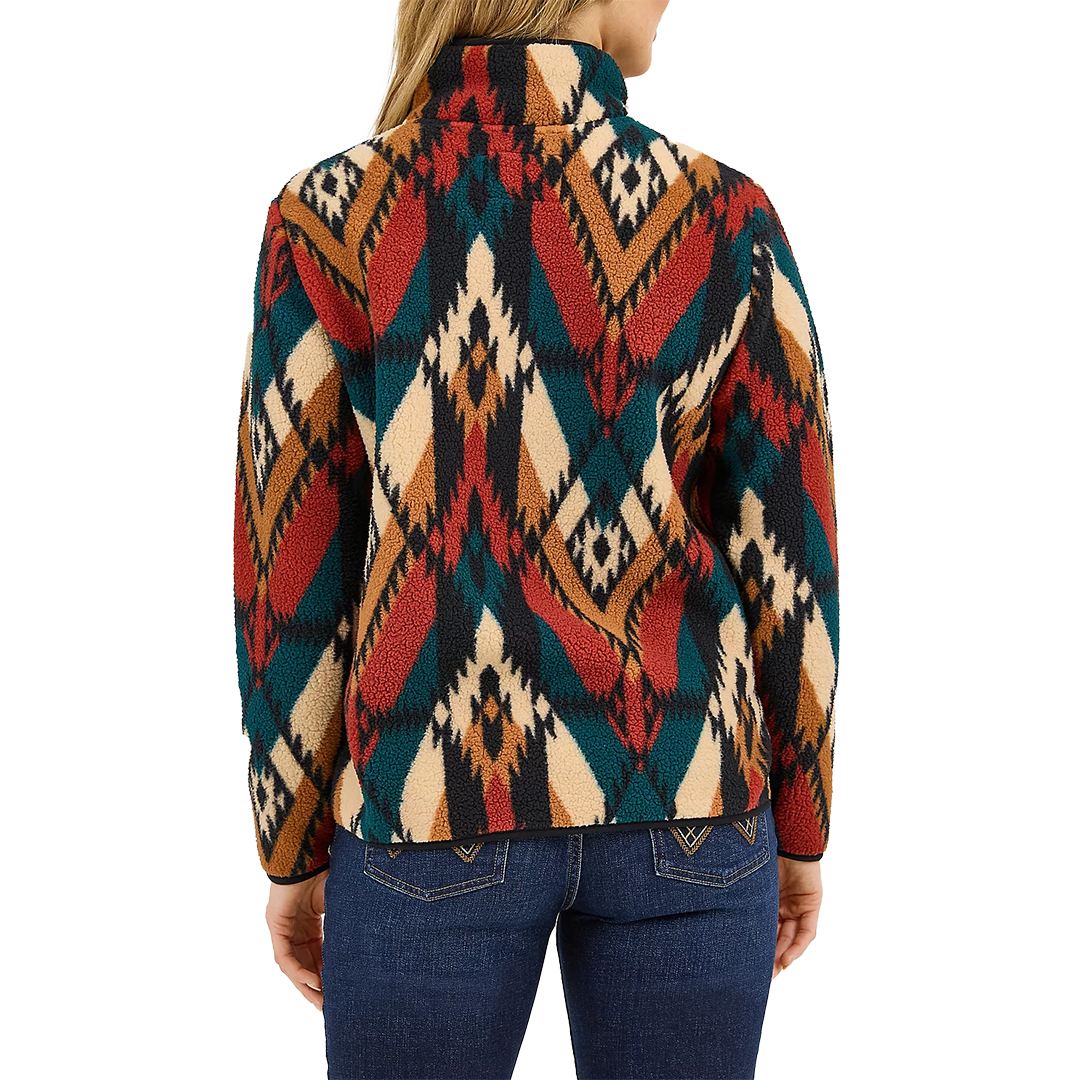 Wrangler Women's Retro Quarter-Zip Sherpa Pullover