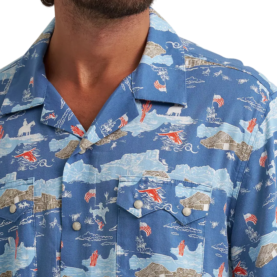 Wrangler Men's Coconut Cowboy Camp Short Sleeve Snap Shirt