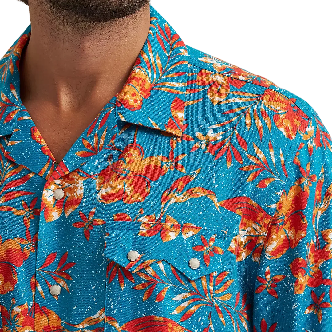 Wrangler Men's Coconut Cowboy Camp Short Sleeve Snap Shirt