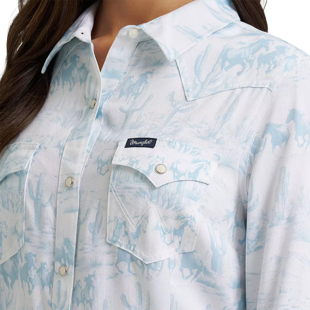 Wrangler Women's Country Toile Western Snap Shirt