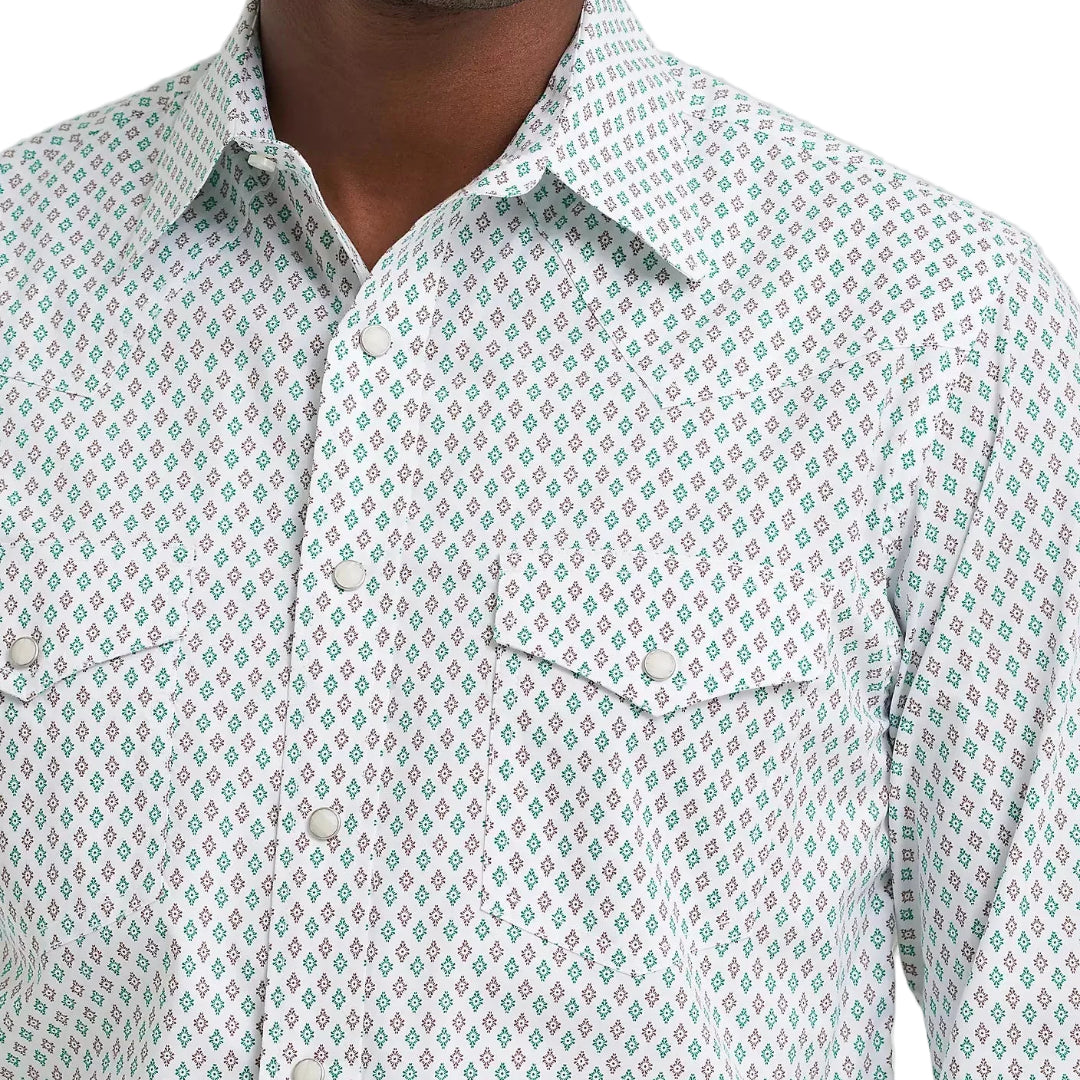 Chemise à manches longues boutonnée à motif écossais Wrangler Rétro Premium pour homme