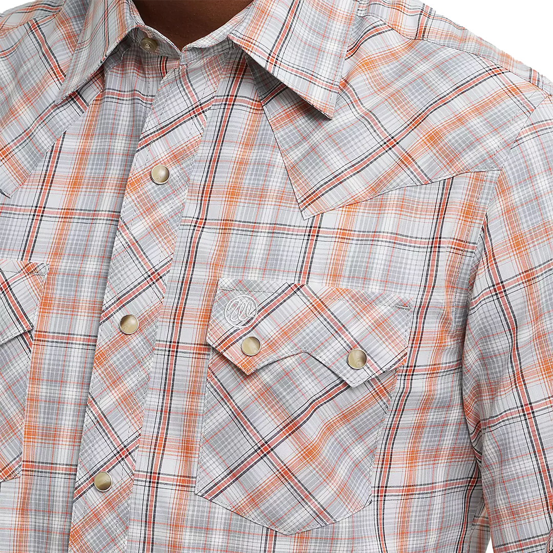 Wrangler Men's Retro Plaid Short Sleeve Snap Shirt