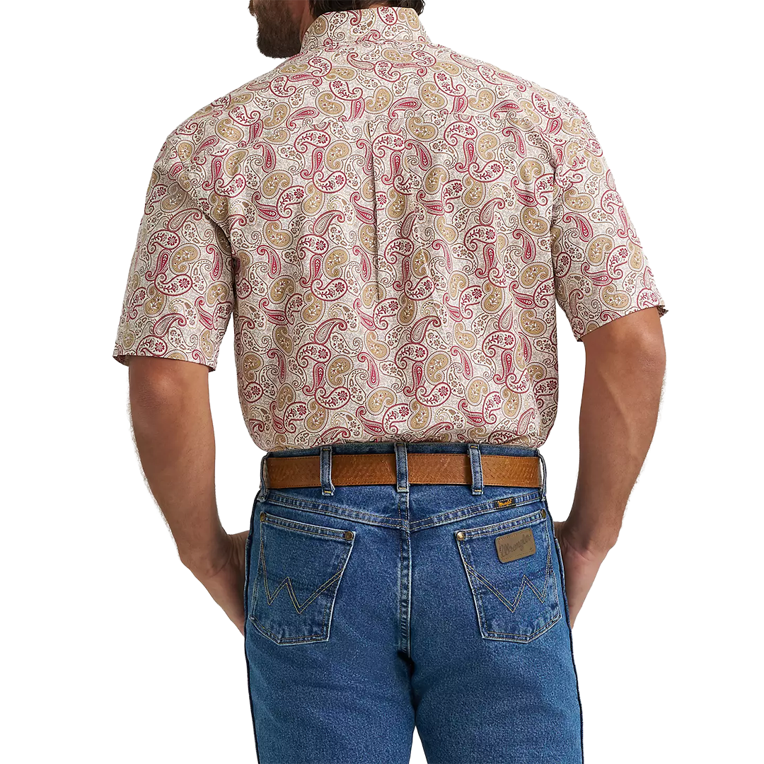 Wrangler Men's George Strait Paisley Short Sleeve Button Shirt