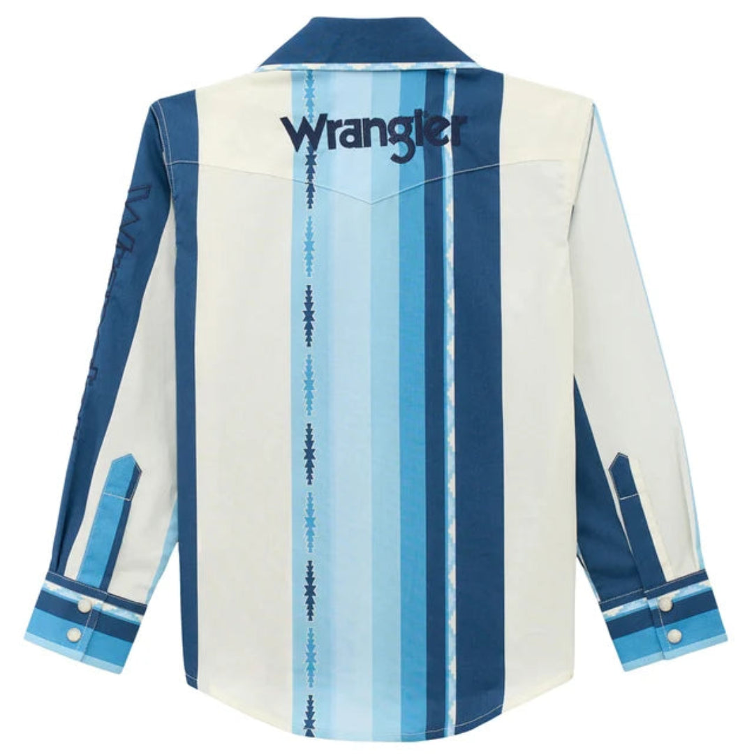Chemise à manches longues à boutons-pression Aztec Checotah Wrangler pour garçons