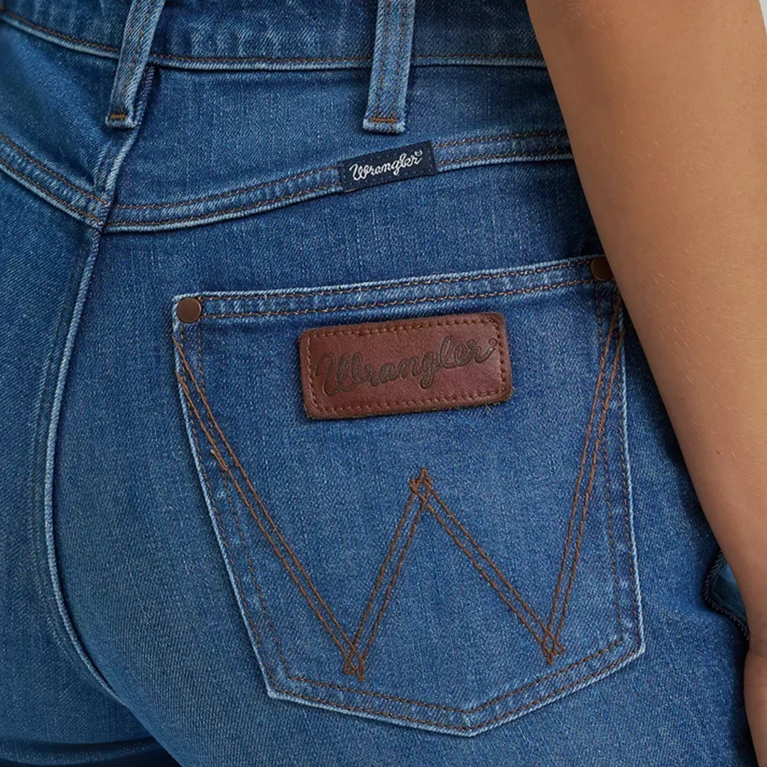 Jean Wrangler pour femme, coupe cowboy, taille haute