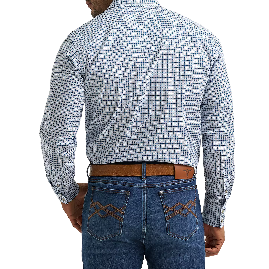 Chemise à manches longues boutonnée à imprimé diamant rétro de qualité supérieure Wrangler pour homme