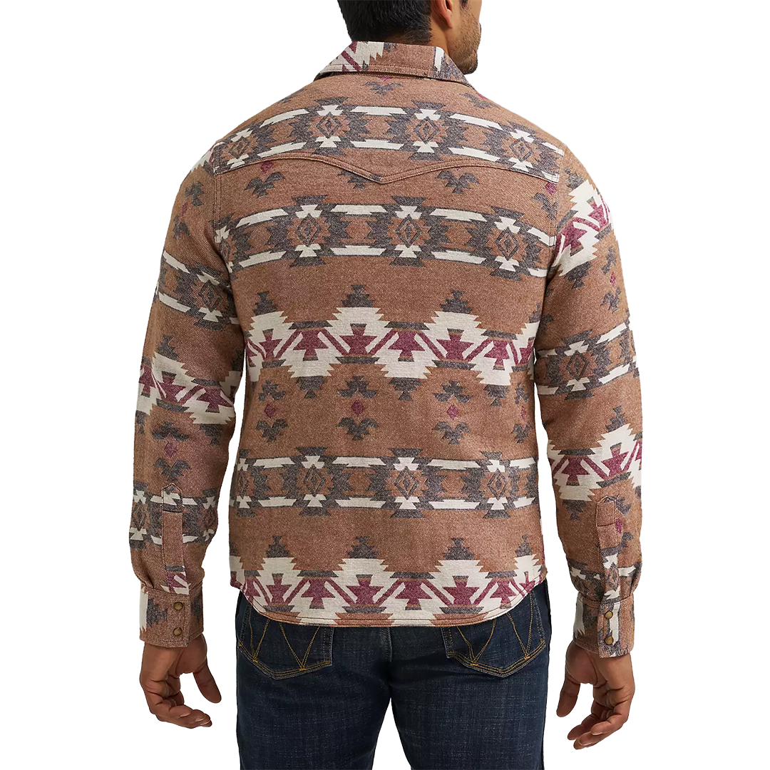 Wrangler Men's Retro Premium Western Snap Jacquard Shirt