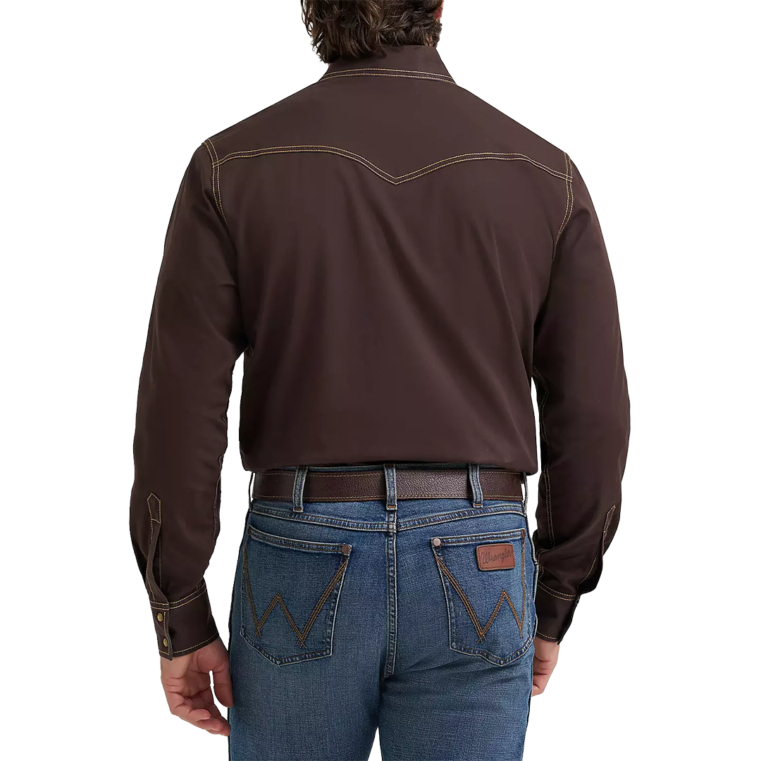 Chemise à manches longues boutonnée à imprimé diamant rétro de qualité supérieure Wrangler pour homme