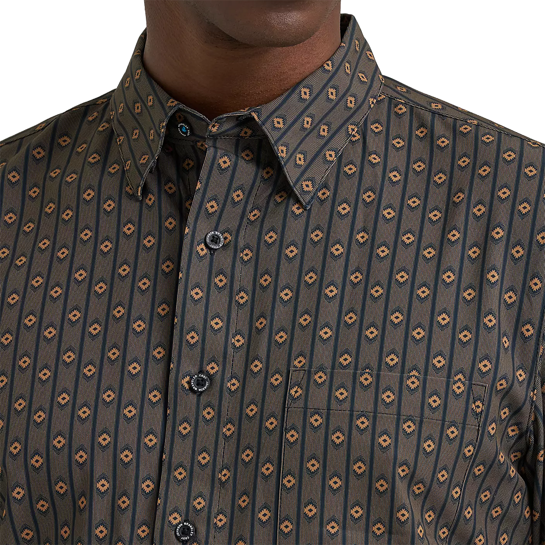 Chemise à manches longues boutonnée à motif écossais Wrangler Rétro Premium pour homme