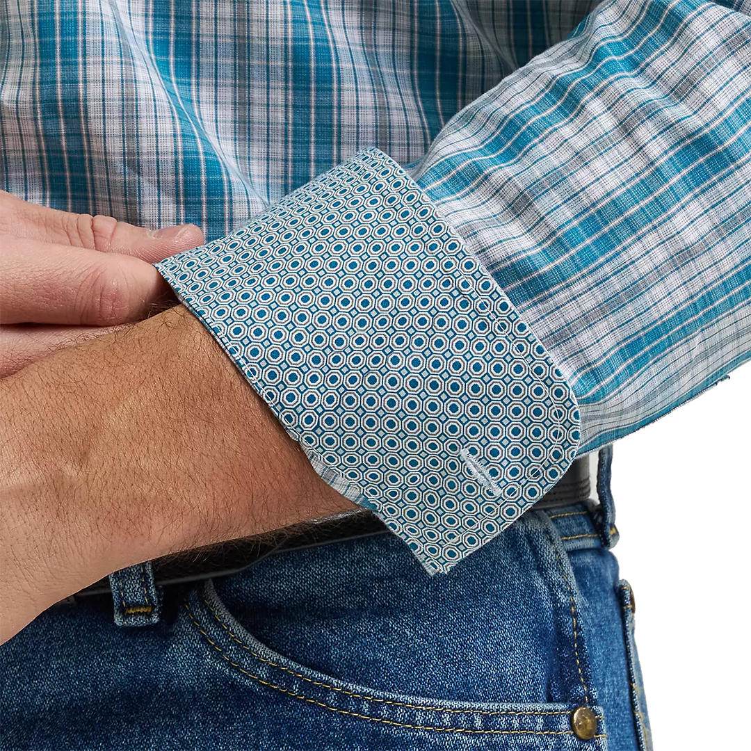 Chemise à manches longues boutonnée à motif écossais Wrangler Rétro Premium pour homme