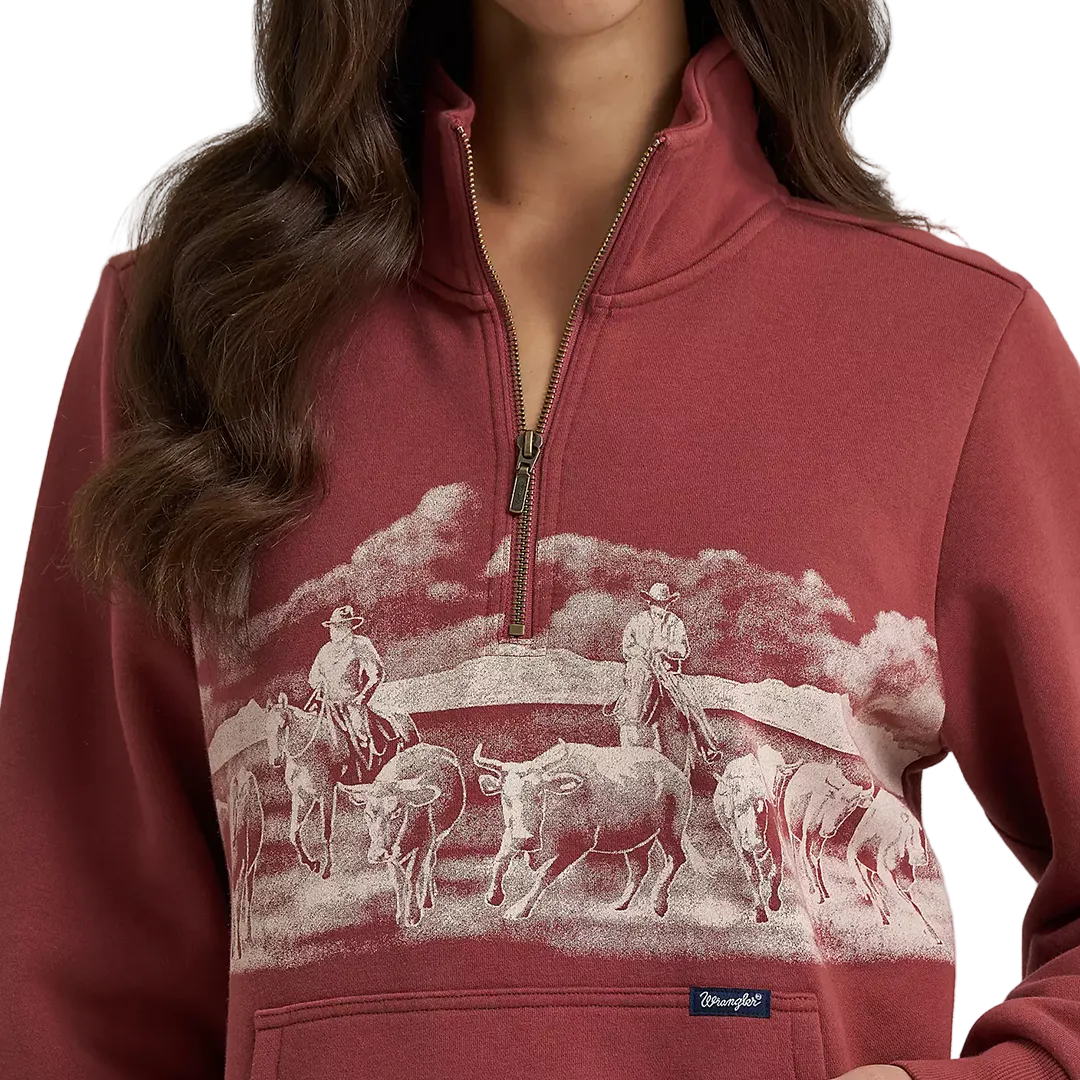 Pull col rond jacquard équestre Wrangler pour femme