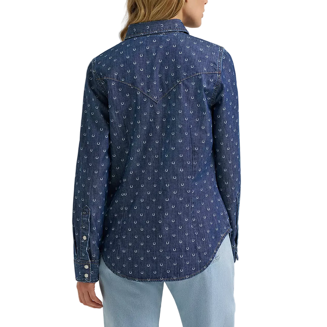 Chemise western brodée chevaux coupe ample Wrangler pour femme