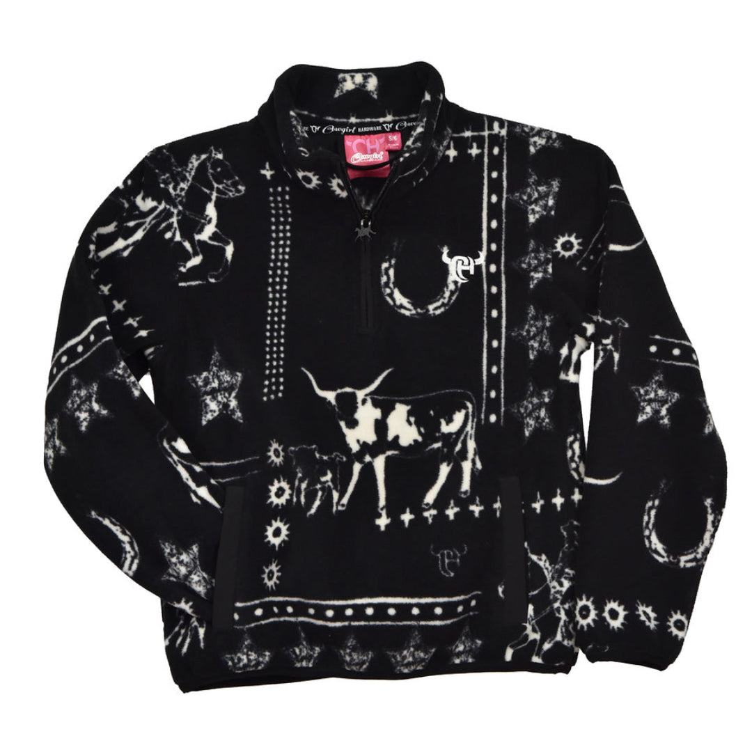 Cowgirl Hardware Girls' Western Printed Fleece Jacket