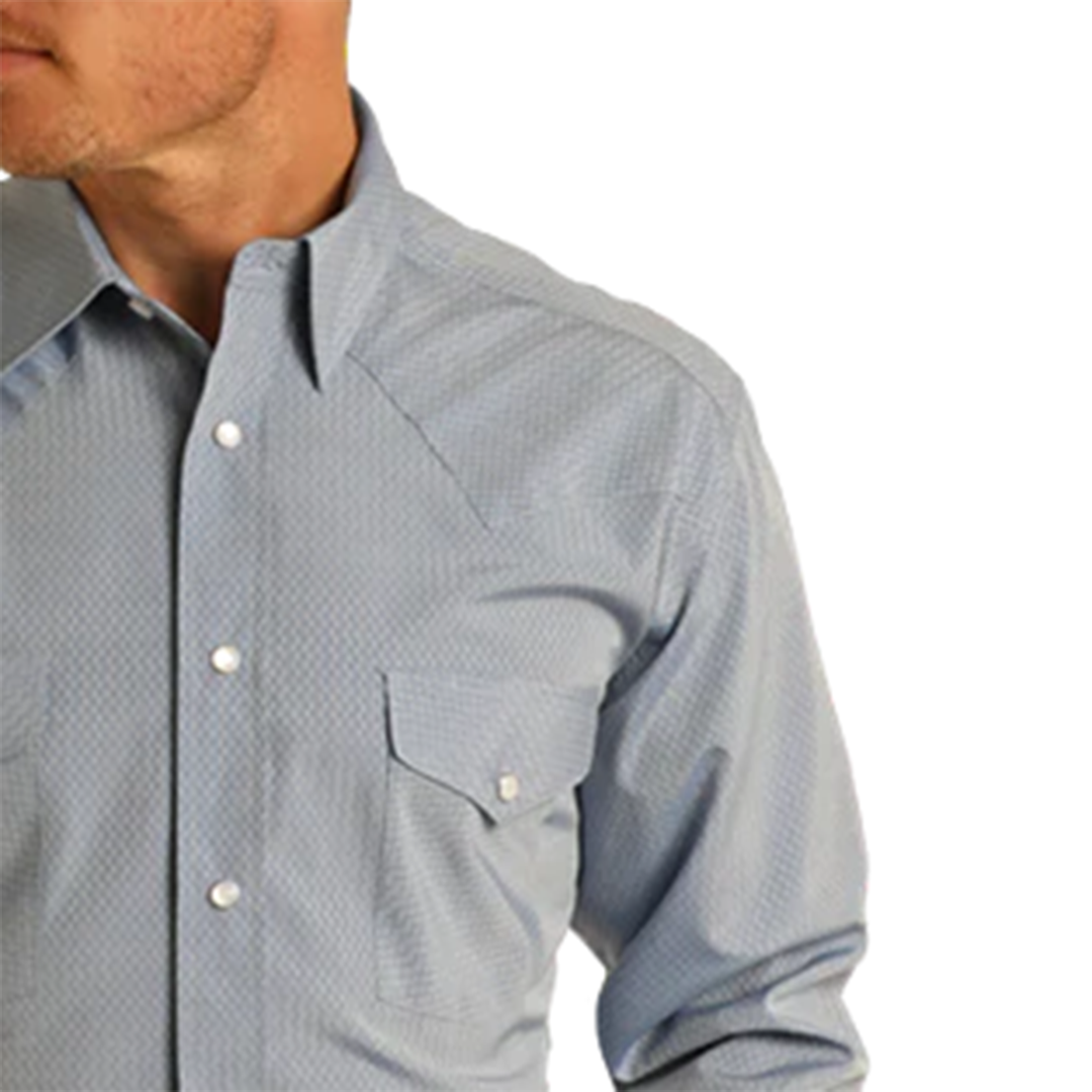 Chemise à pression à manches longues micro Dobby pour homme Panhandle