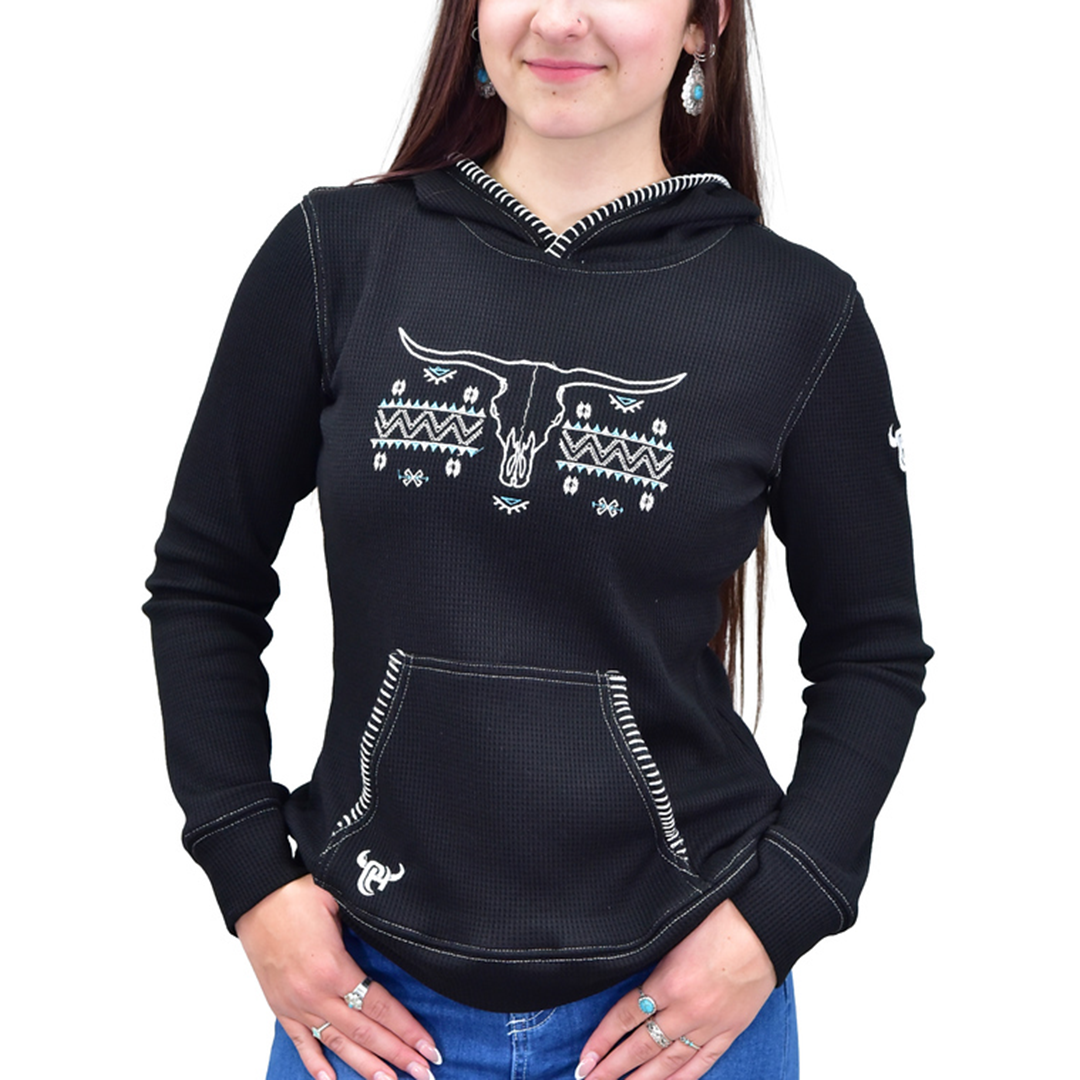 Sweat à capuche thermique imprimé Cowgirl Hardware pour femme