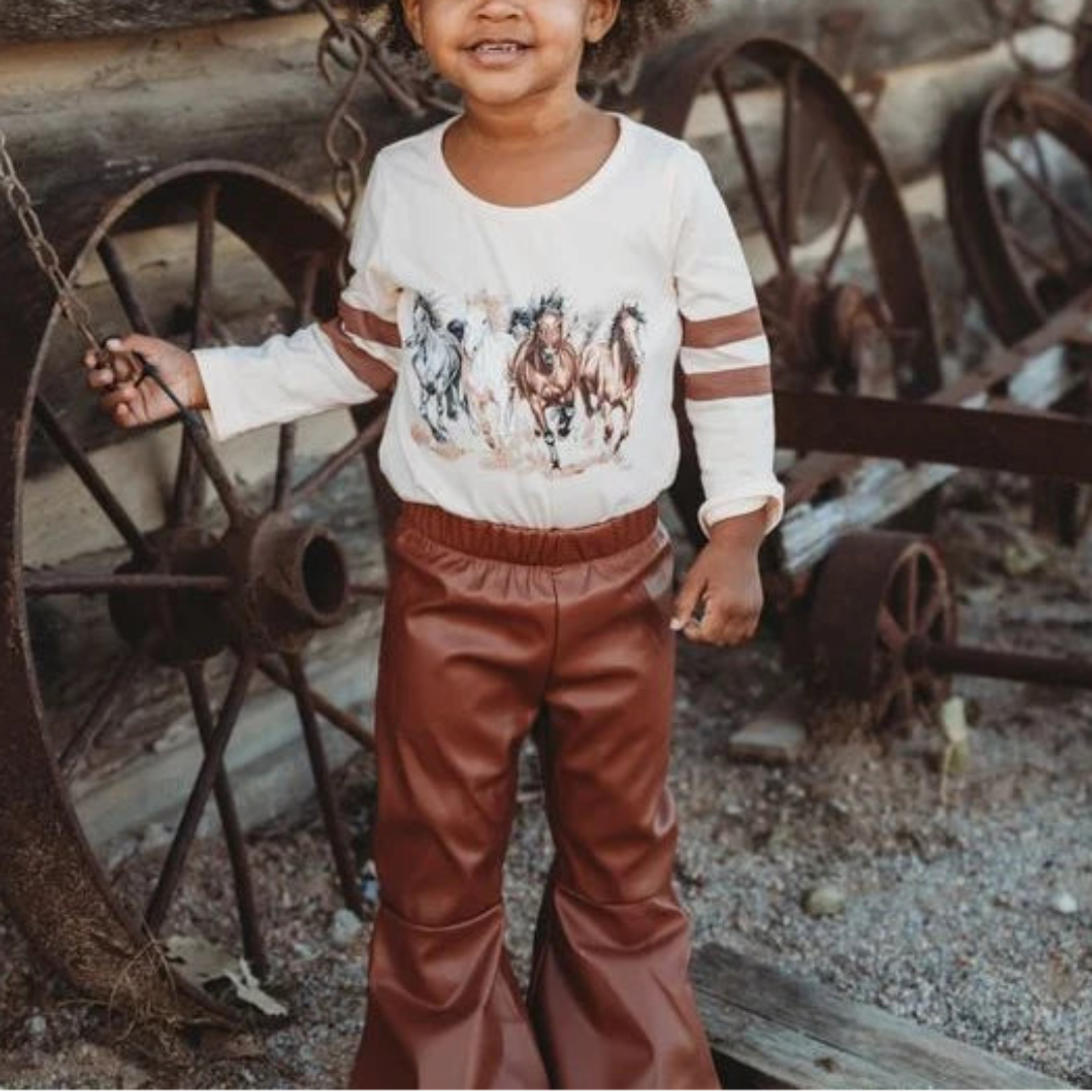 Grenouillère à manches longues à franges Yeehaw Cowgirl Shea Baby Baby pour filles