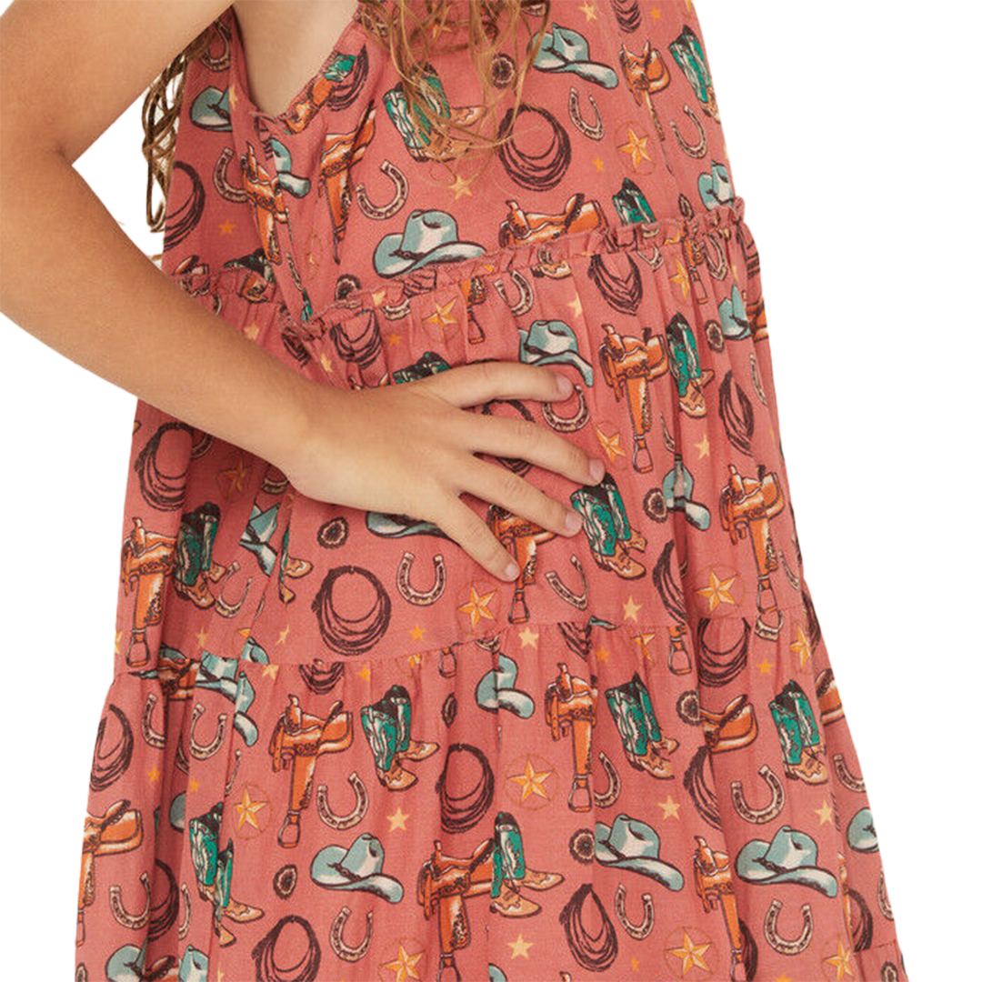 Rock & Roll Denim Girls' Conversational Print Dress