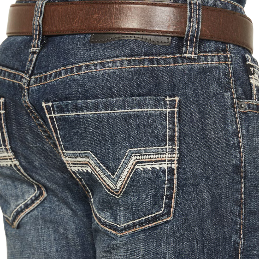 Rock & Roll Denim Jean bootcut brodé pour homme
