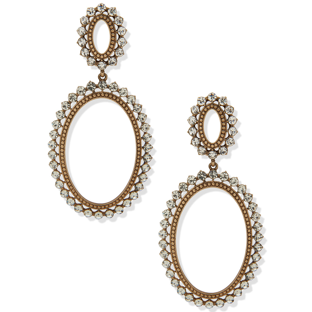Lainey Wilson Crystal Stone Oval Earrings