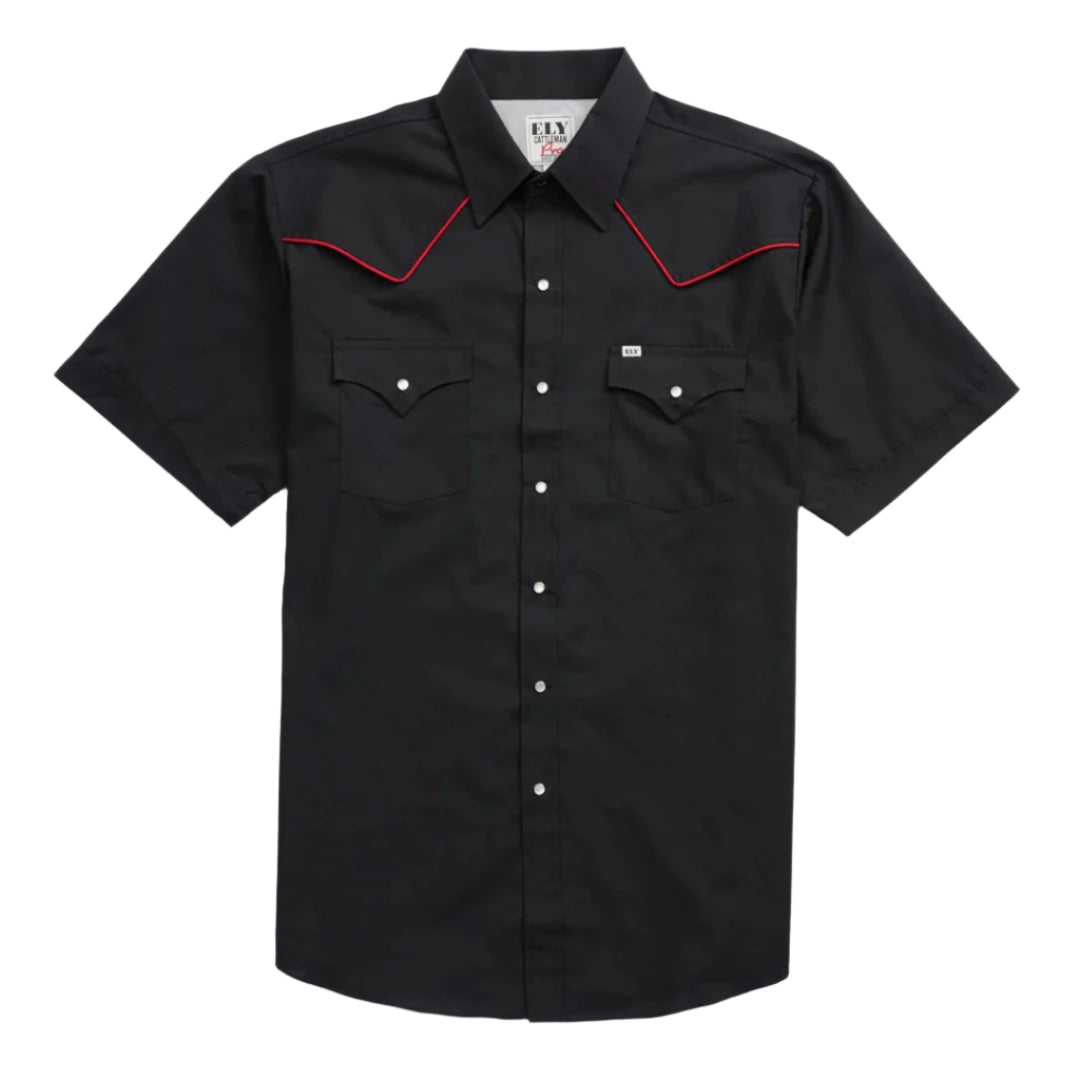 Chemise à manches courtes à boutons pression unie Ely Cattleman pour homme