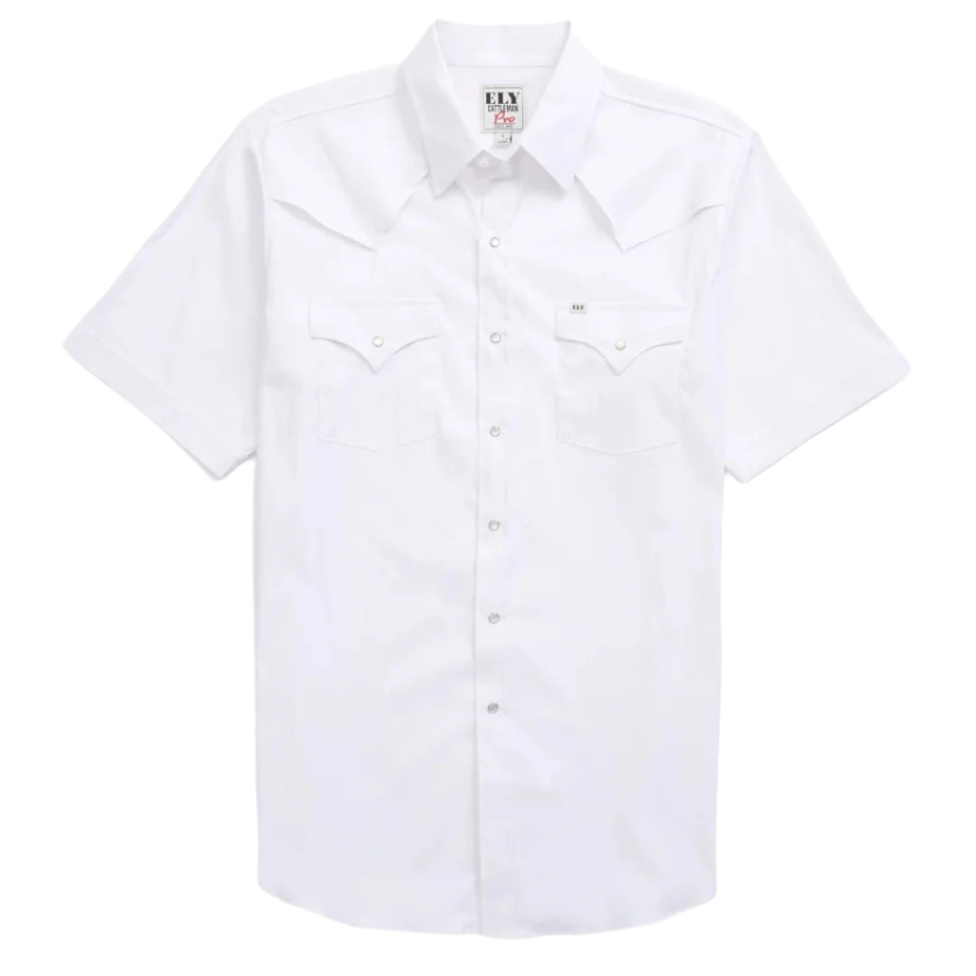 Chemise à manches courtes à boutons-pression unie Ely Cattleman pour homme