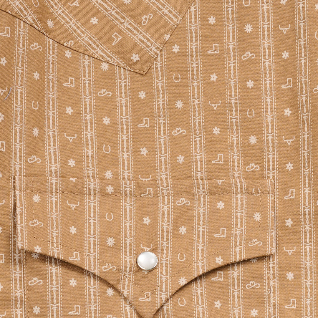Ely Cattleman Men's Barbed Wire Print Long Sleeve Snap Shirt