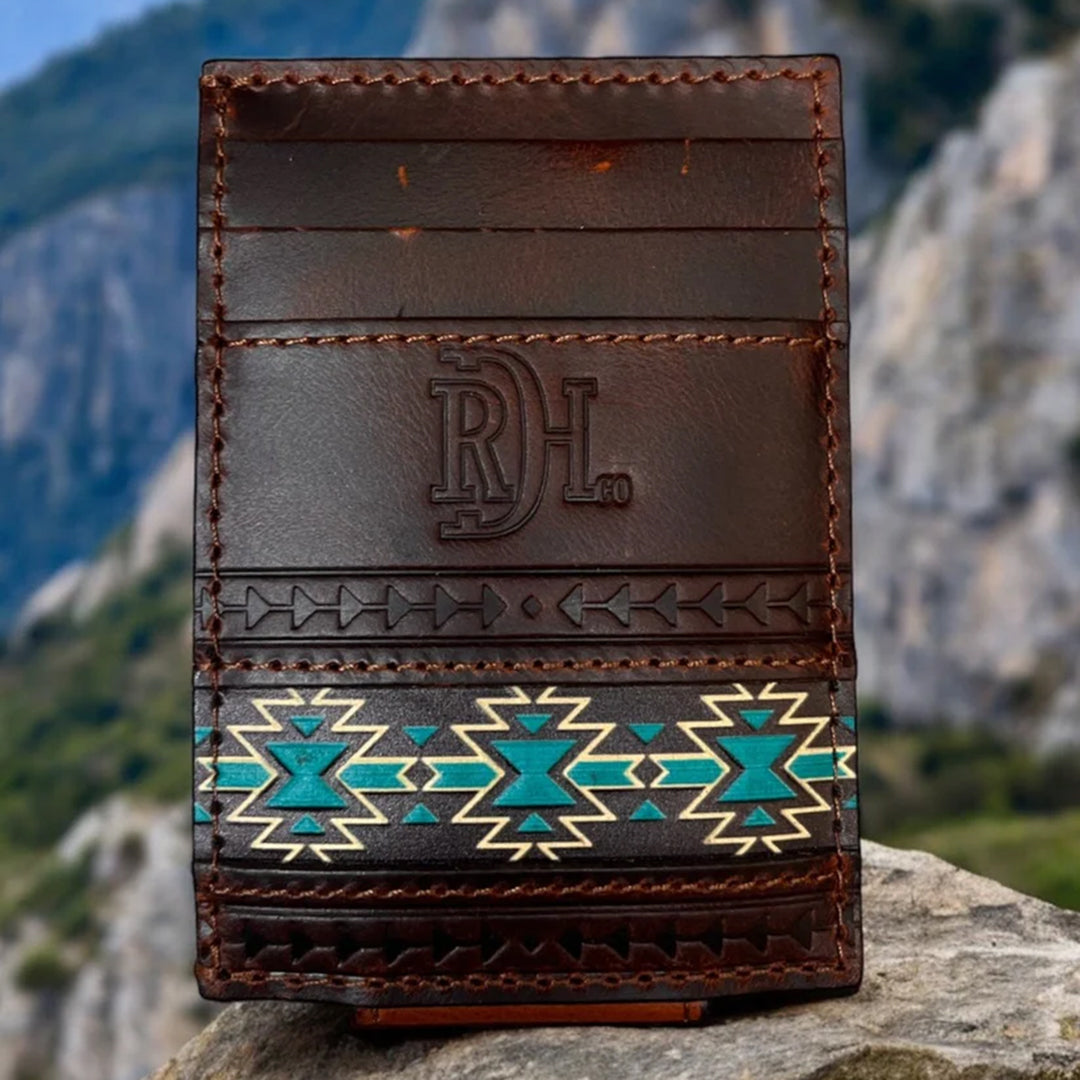 Red Dirt Hat Co. Porte-cartes à pince à billets châtaigne