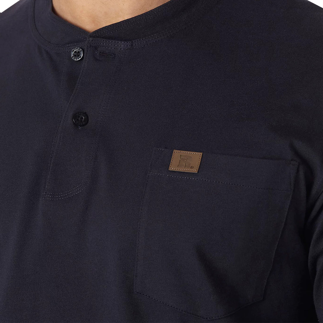 Wrangler RIGGS Workwear Henley Solide à Manches Longues pour Homme