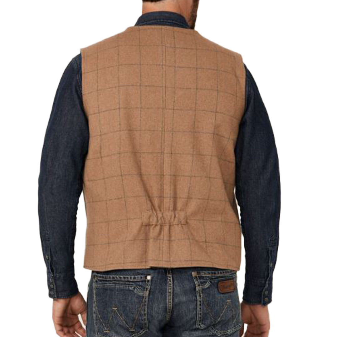 Gilet boutonné en laine à carreaux Powder River Outfitters pour homme