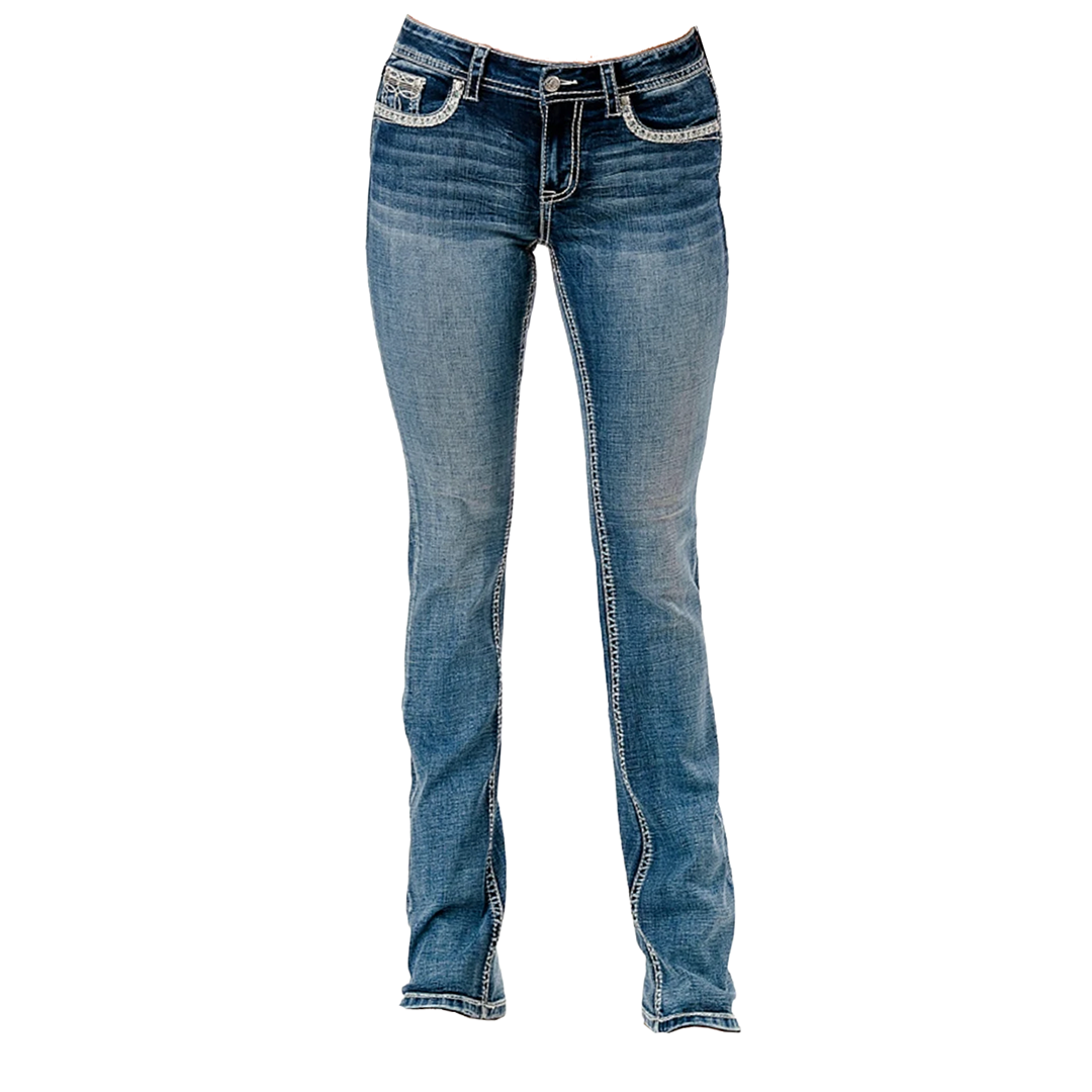 Jean bootcut brodé fer à cheval Grace in LA pour femme