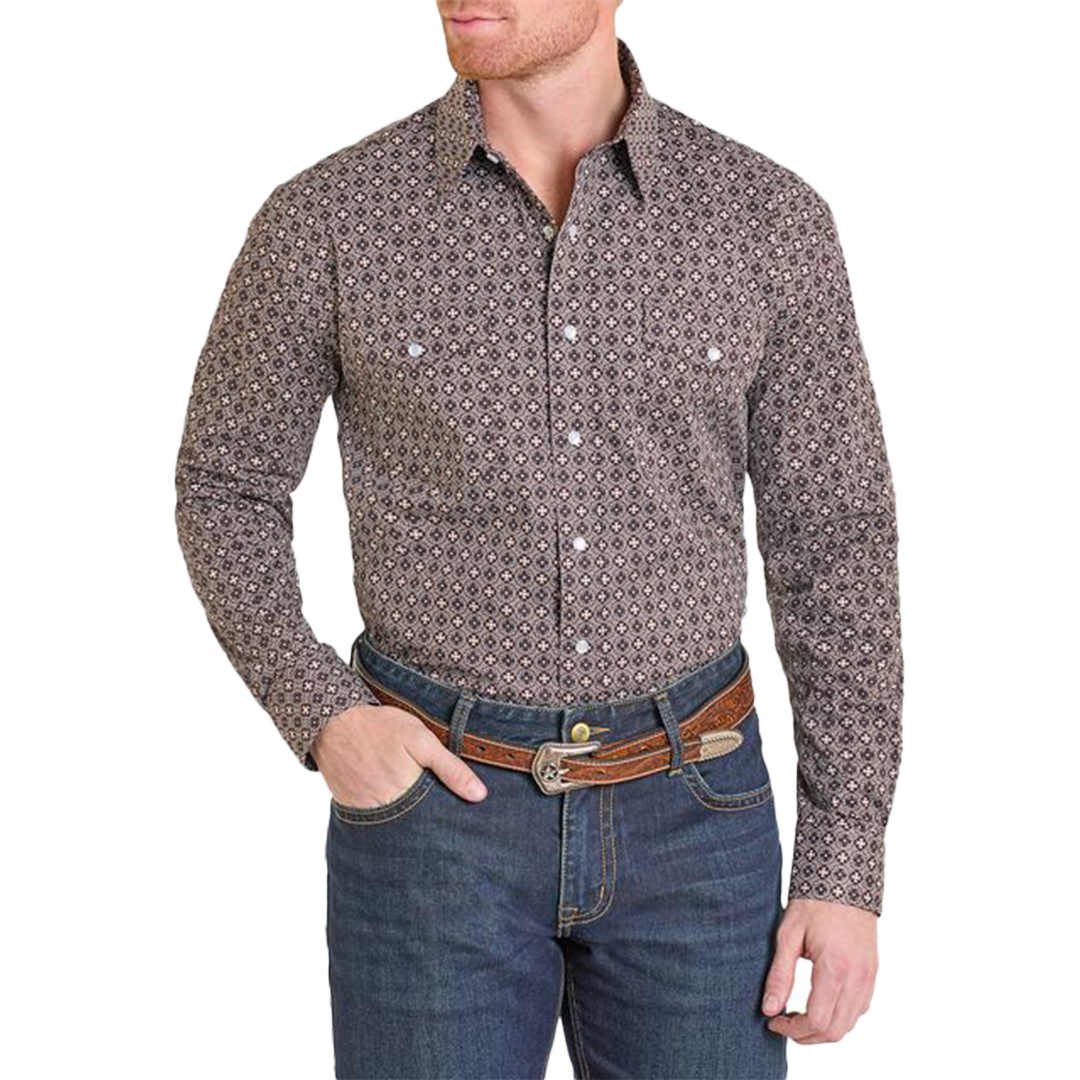 Panhandle Slim Men's Medallion Print Long Sleeve Snap Shirt